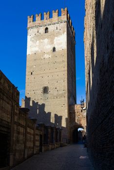 Tower of the medieval castle of Castelvecchio, one of the symbols of Verona