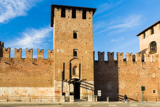 The medieval castle of Castelvecchio, in the old town of Verona