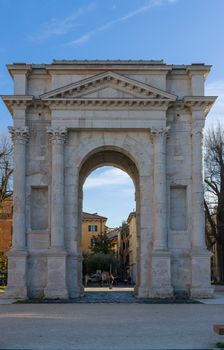 Ancient roman gate called Arco dei Gavi situated in Verona.
