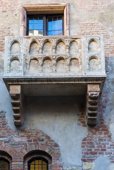 The balcony of the house of Juliet Capuleti, from the Shakespeare's drama Romeo and Juliet
