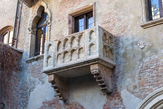 The balcony of the house of Juliet Capuleti, from the Shakespeare's drama Romeo and Juliet