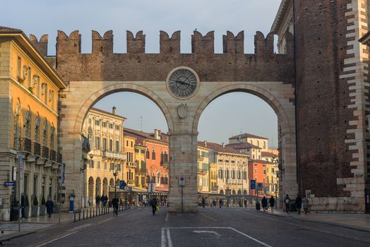 The medieval Porta Nuova, gate to the old town of Verona.