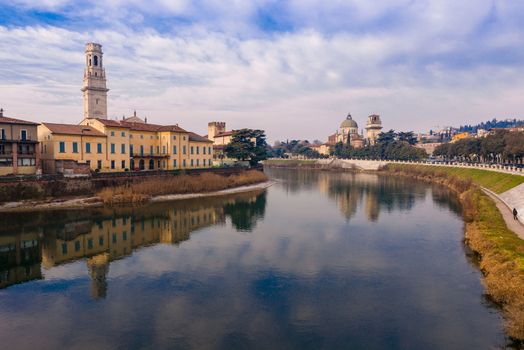 Cathedral and San Giorgio, ancient churches in the old town of Verona