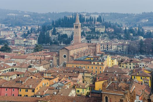 View over the old town of Verona, Italy