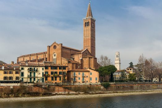 The church of Sant'Anastasia in the old town of Verona