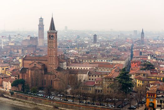 The church of Sant'Anastasia in the old town of Verona