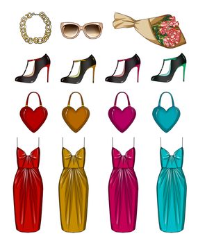 Fashion Collection of Clip Art - Fashionable and Trendy clothes and accessories