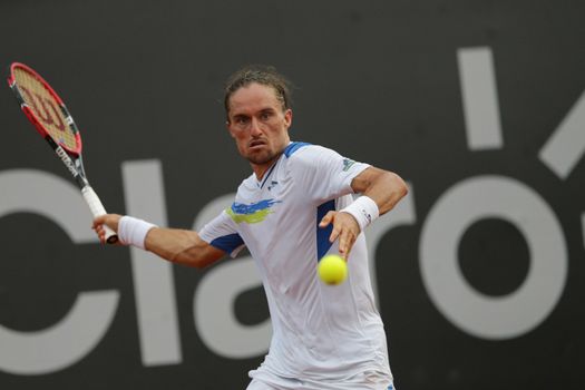 BRAZIL, Rio de Janeiro: The Ukrainian tennis player Alexandr Dolgopolov during a match against the Spaniard Inigo Cervantes at the Brazilian Jockey Club, in the South zone of Rio de Janeiro on February 18, 2016.