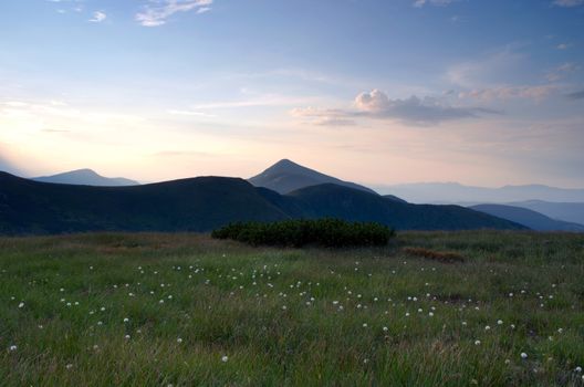 The highest mountain of Ukraine Hoverla 2061 m. Chornogora ridge, Ukraine.