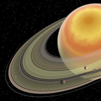 Saturn is the sixth planet in our solar system and has planetary rings with 150 moons.