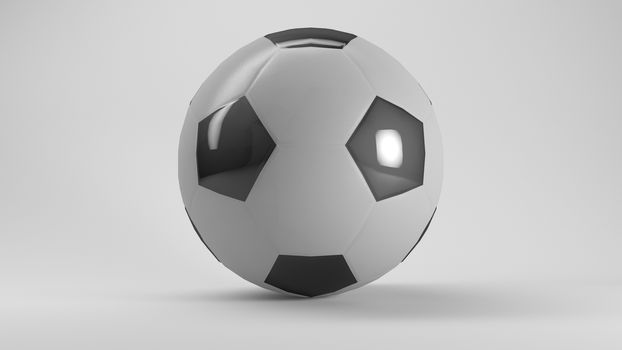 3d illustration of soccer ball on white background