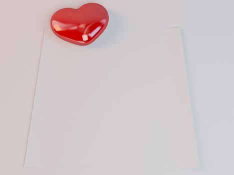 Love letter icon with 3d hearts Illustration in a white stage
