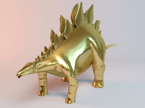 Golden 3D animal dino, dinosaur inside a stage with high render quality to be used as a logo, medal, symbol, shape, emblem, icon, business, geometric, label or any other use