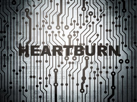 Health concept: circuit board with  word Heartburn, 3d render