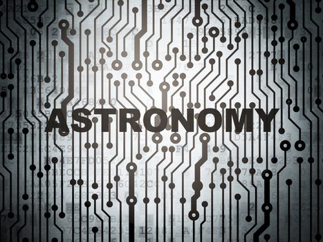 Science concept: circuit board with  word Astronomy, 3d render