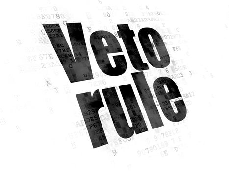 Political concept: Pixelated black text Veto Rule on Digital background