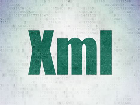 Database concept: Painted green word Xml on Digital Paper background