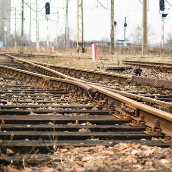 view of the railway track on a sunny day