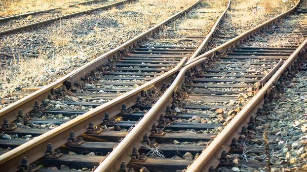 view of the railway track on a sunny day