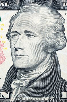 Alexander Hamilton, portrait on US ten dollars