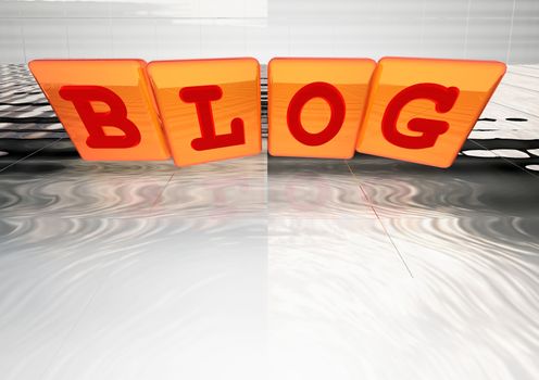 The BLOG word made of blocks with letters