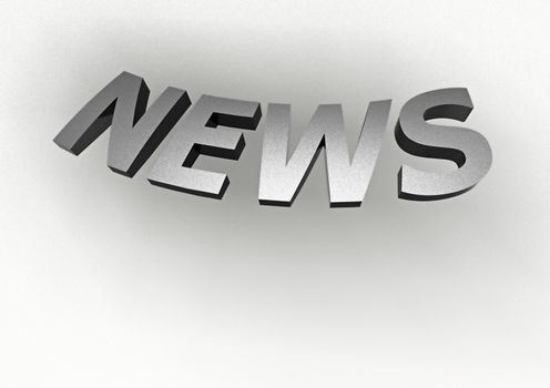 Glossy three-dimensional inscription News as a sign.