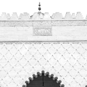 white   abstract old column in the  country  of  morocco   and marble brick