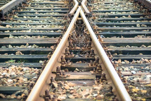 view of the railway track on a sunny day