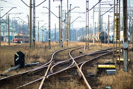 view of the railway track on a sunny day
