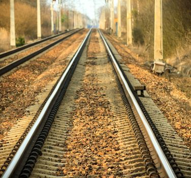 view of the railway track on a sunny day