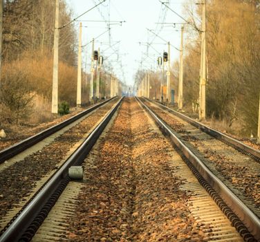 view of the railway track on a sunny day