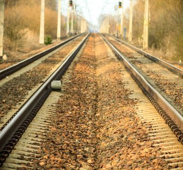 view of the railway track on a sunny day