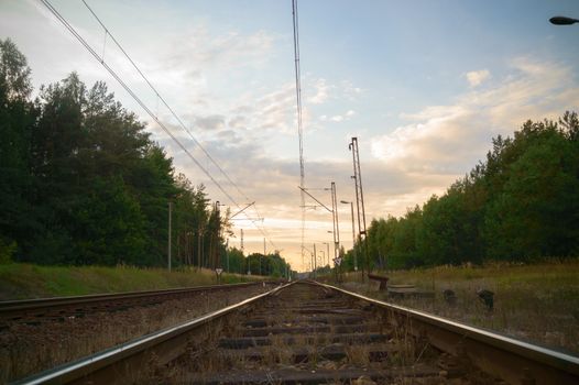 view of the railway track on a sunny day