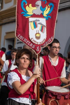 CASTRO MARIM, PORTUGAL - AUGUST 30: View of people, characters, mood, colors and street performers at the popular medieval fair held in Castro Marim village, Portugal on august.