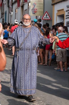 CASTRO MARIM, PORTUGAL - AUGUST 30: View of people, characters, mood, colors and street performers at the popular medieval fair held in Castro Marim village, Portugal on august.