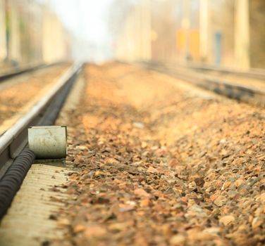 view of the railway track on a sunny day