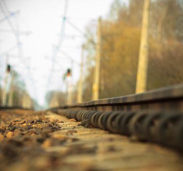 view of the railway track on a sunny day