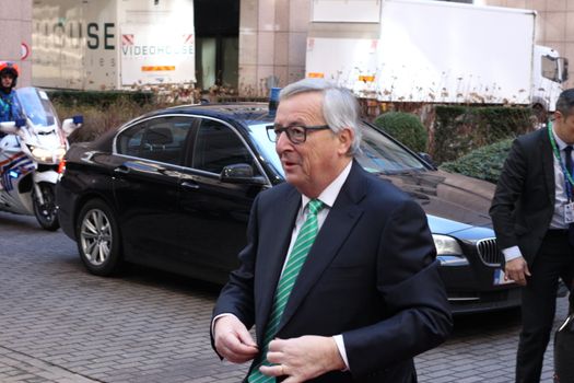 BELGIUM, Brussels: Jean-Claude Juncker, President of the European Commission, arrives at European Council on February 19, 2016.