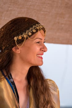 SALIR, PORTUGAL - 11 JULY: People, street performers, artists, mood and color on the Salir do Tempo medieval festival held on Salir, Portugal in July 2015.