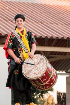 SALIR, PORTUGAL - 11 JULY: People, street performers, artists, mood and color on the Salir do Tempo medieval festival held on Salir, Portugal in July 2015.