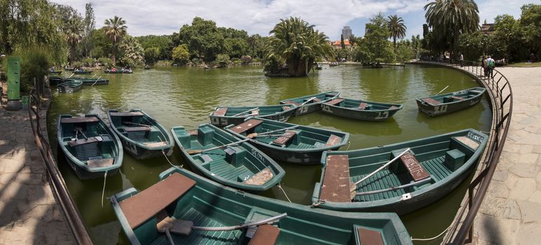 Views from the beautiful Citadel Park (Parc de la Ciutadella) located in Barcelona, Spain.