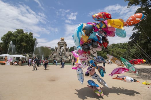 BARCELONA, SPAIN - 24th MAY, 2015: Views from the beautiful Citadel Park (Parc de la Ciutadella) located in Barcelona, Spain.