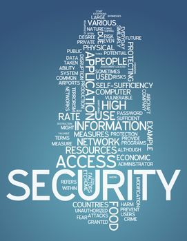 Word Cloud with Security related tags