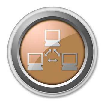 Icon, Button, Pictogram with Network symbol