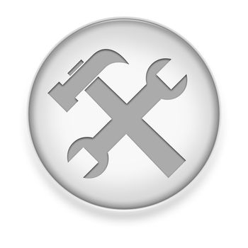 Icon, Button, Pictogram with Tools symbol