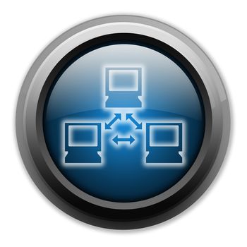 Icon, Button, Pictogram with Network symbol