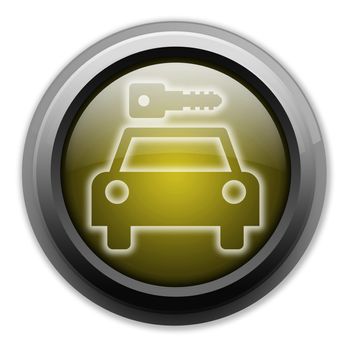 Icon, Button, Pictogram with Car Rental symbol