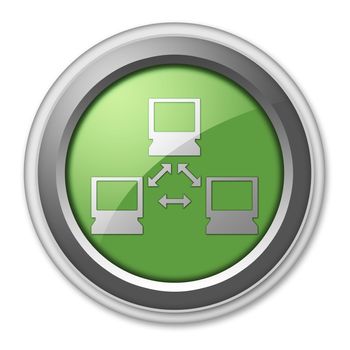 Icon, Button, Pictogram with Network symbol