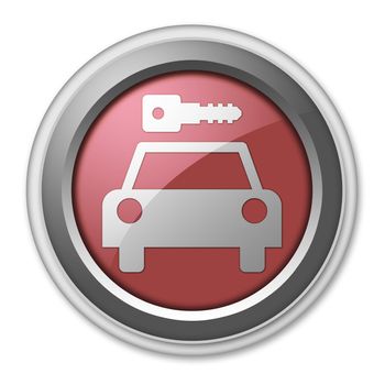 Icon, Button, Pictogram with Car Rental symbol