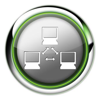 Icon, Button, Pictogram with Network symbol